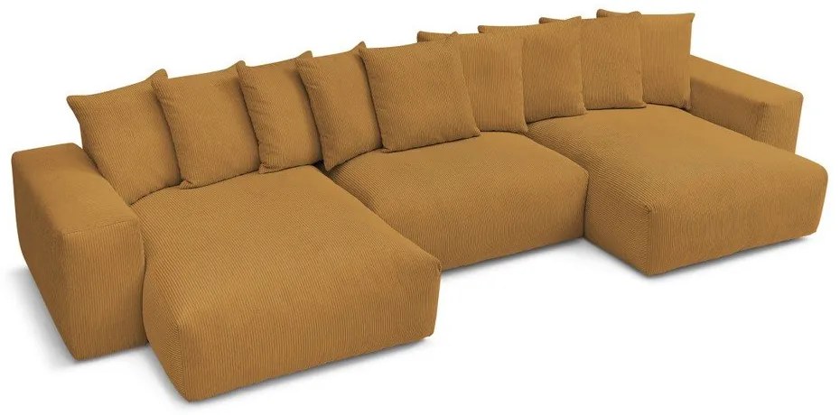 Ъглов диван от рипсено кадифе в цвят горчица Voltaire – Bobochic Paris