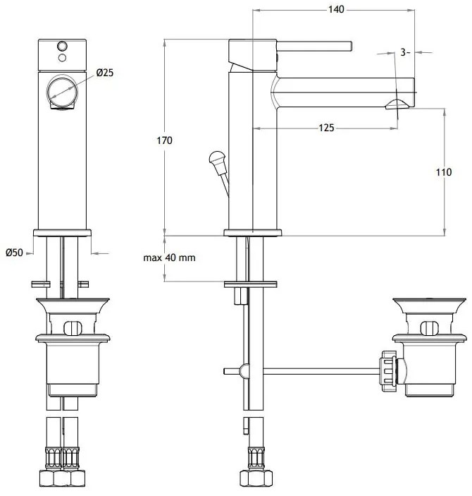 Кран за тоалетна Eurorama Tonda-Chrome