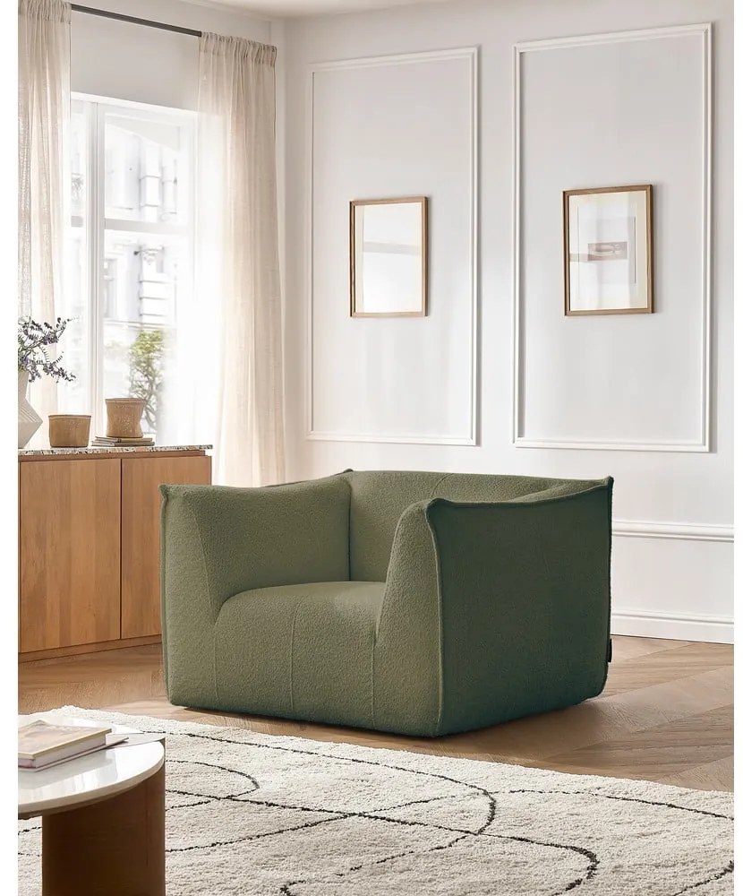 Зелено кресло от прежда с примки от букле Giorgia – Bobochic Paris