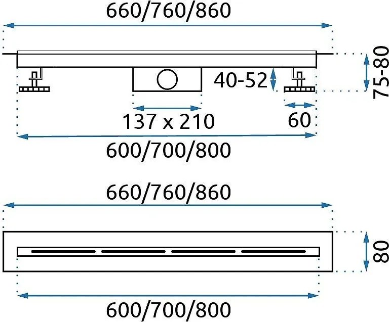 Линеен сифон Rea FILO Nickel Brush 60