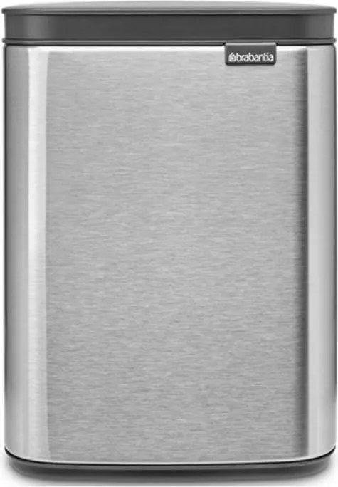 Кош за боклук Brabantia Bo Small 1006625, 4 л, Плавно и безшумно отваряне, Противоплъзгаща основа, Устойчив на пръстови отпечатъци, Инокс/Мат