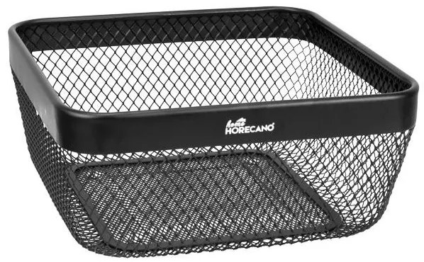 Horecano - Метален панер квадратен 24,5x24,5xh11см MATT BLACK HOME-(KM026A)