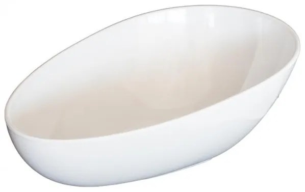 Alkan - Меламинова купа яйце скосена бяла 36x24xh8-14см (K-2047)