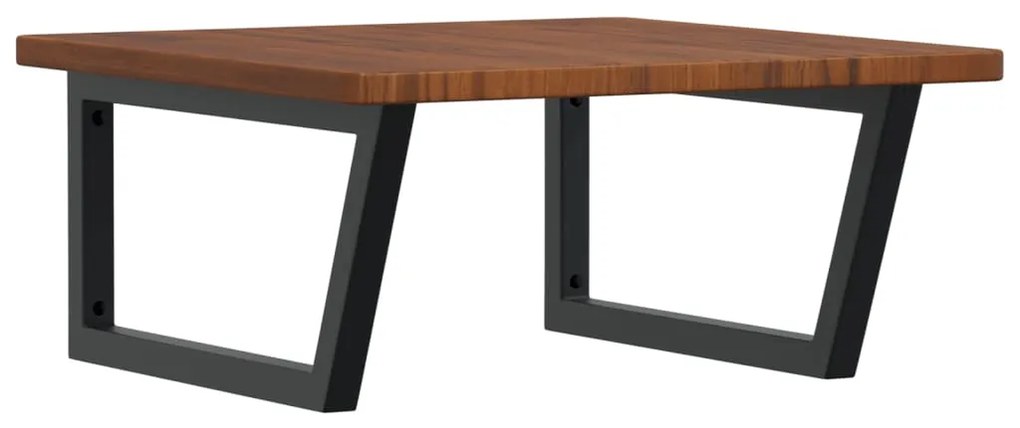 3302487 vidaXL Стенен рафт за мивка, стомана и масивно дърво дъб