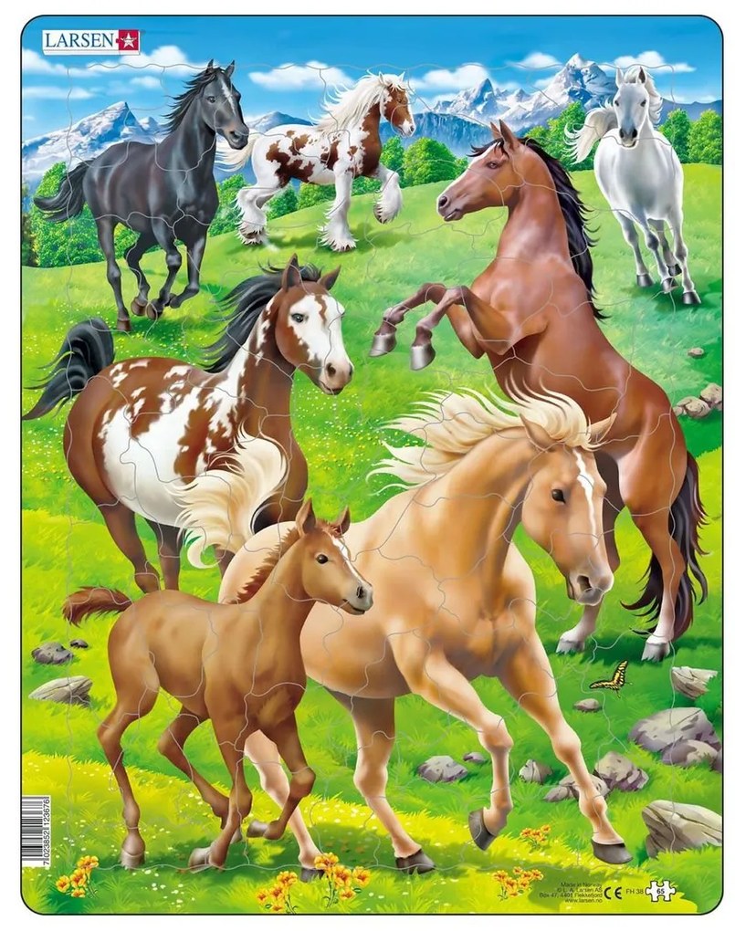 Larsen - Пъзел: Животни – "Коне" – 65 части, голям