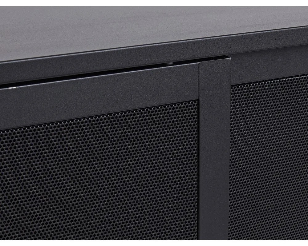 Черен метален скрин с плъзгащи се врати 160x75x46 cm Veep – Unique Furniture