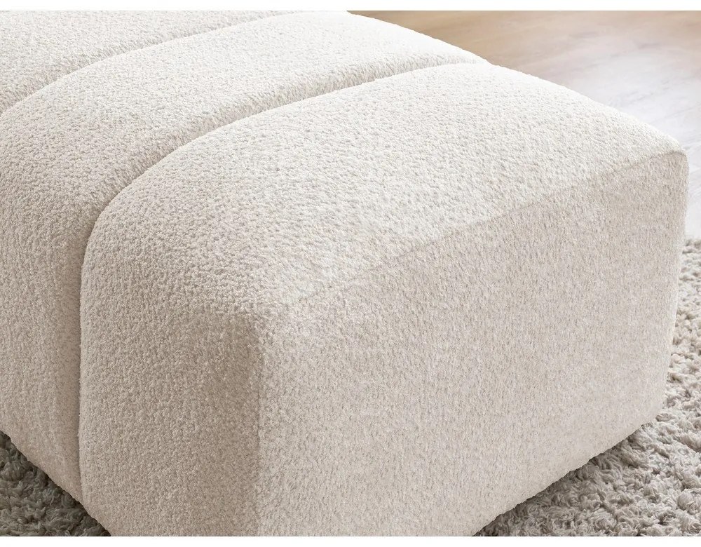 Бяла табуретка от прежда с примки от букле Annecy – Bobochic Paris