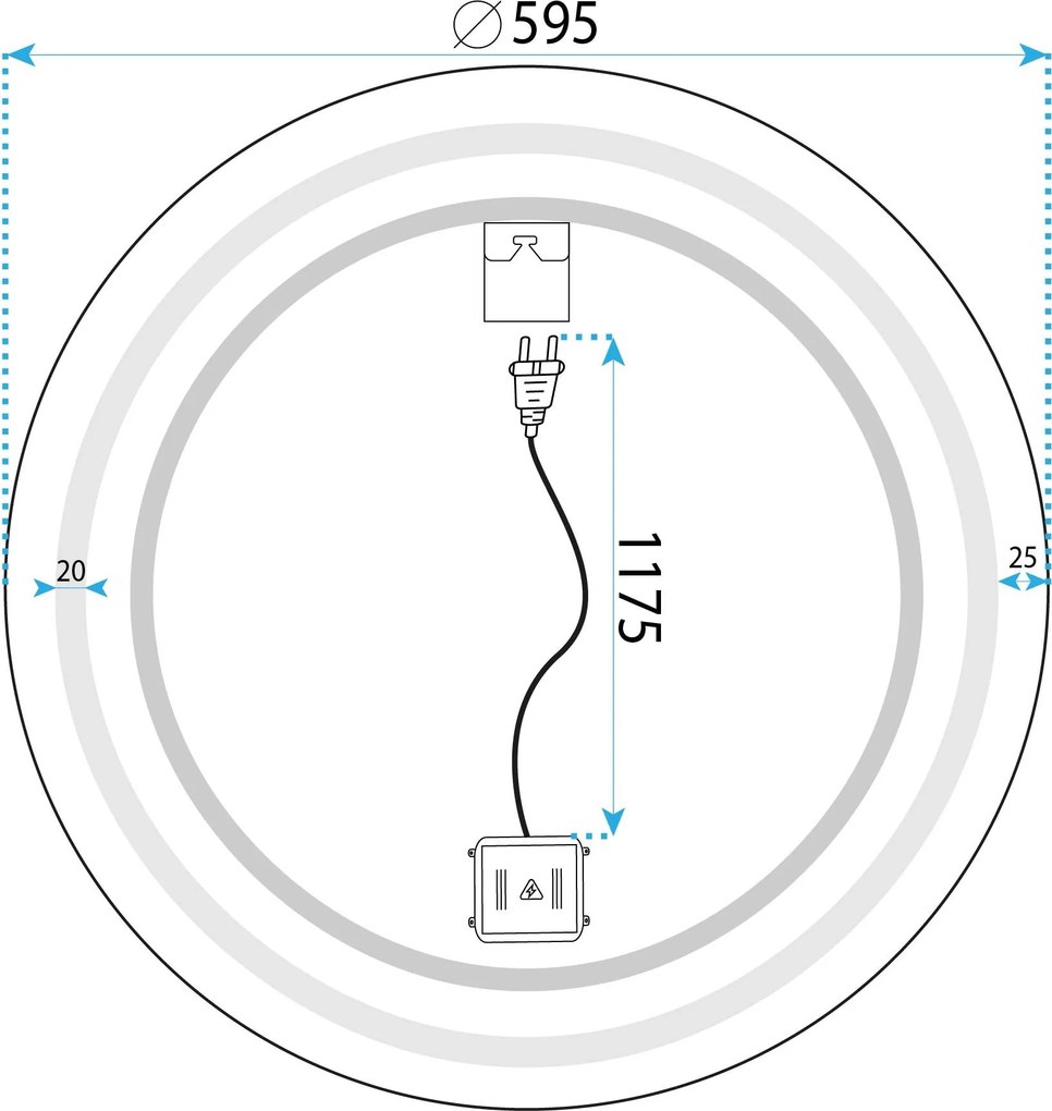 Огледало LED 60cm MMJ Black