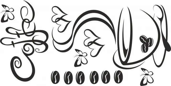 Стикер за стена за кухня чаша за горещо кафе 60 x 120 cm