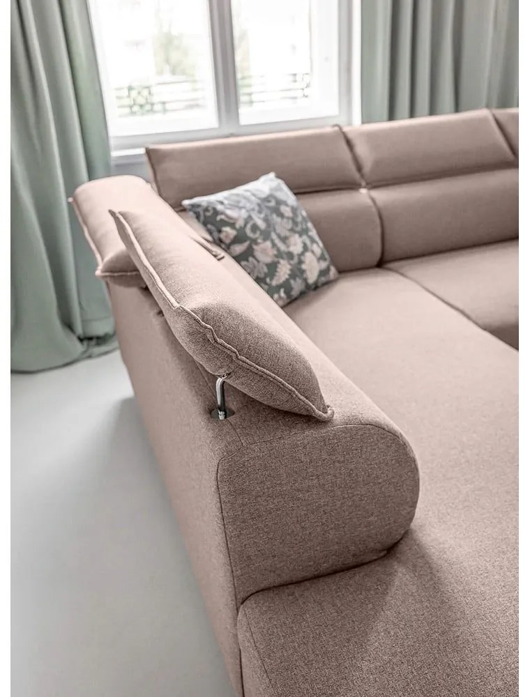 Бежов ъглов разтегателен диван ляв ъгъл, Sweet Harmony - Miuform