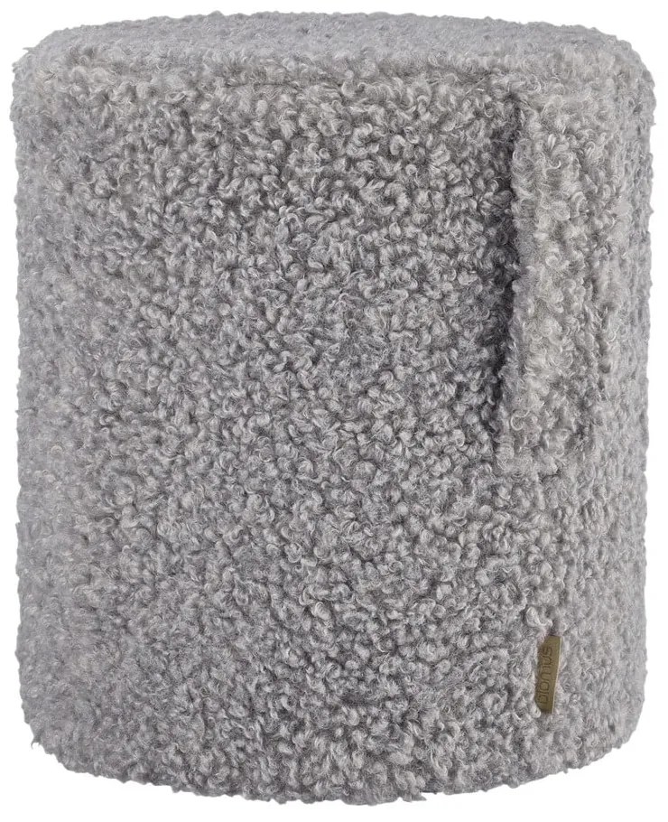 Сива табуретка от прежда с примки от букле Teddy – Blomus