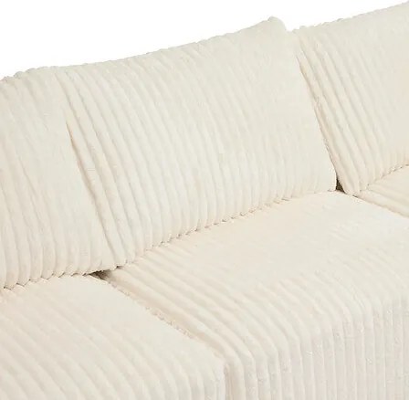 Компресиран ъглов диван atmosphera Solka, 254 cm,Кордурой - Слонова Кост