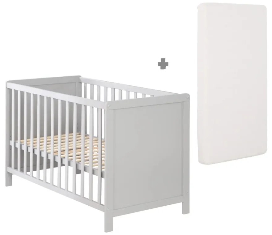 Светлосиво детско легло 60x120 cm - Roba