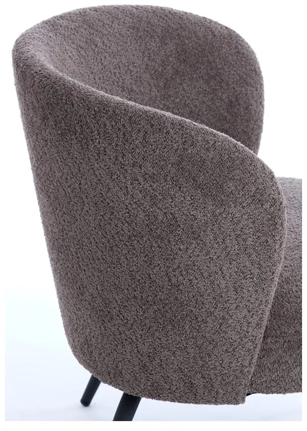 Тъмнокафяв фотьойл от плат букле Dieyda - Light & Living