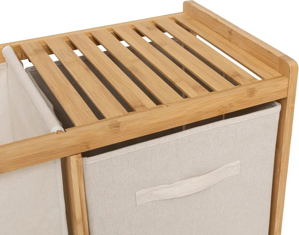 Етажерка 5five Tidy Box, С 1 кош за пране и 2 коша за съхранение, Бамбук
