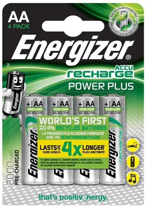 Презареждащи се батерии Energizer Power plus AA-HR6 2000mAh Ni-MH 1.2V