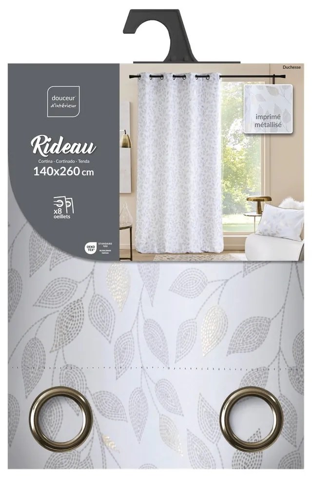 Бяло перде 140x260 cm Duchesse – douceur d'intérieur