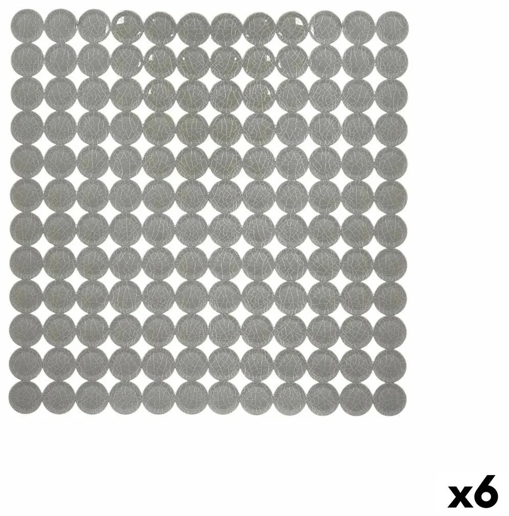Нехлъзгаща се постелка за душ Сив PVC 54 x 54 x 1 cm (6 броя)