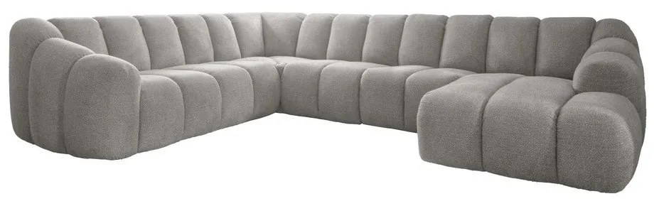 Светлосив ъглов диван (ляв ъгъл/U форма) Shell – Miuform