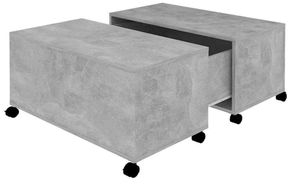 806871 vidaXL Маса за кафе, бетонно сива, 75x75x38 см, инженерно дърво