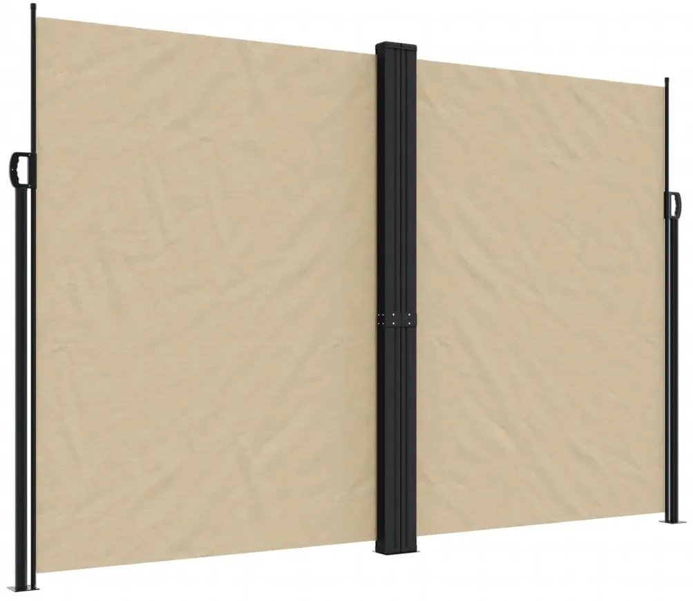 4004870 vidaXL Прибираща се странична тента, бежова, 220x1200 см