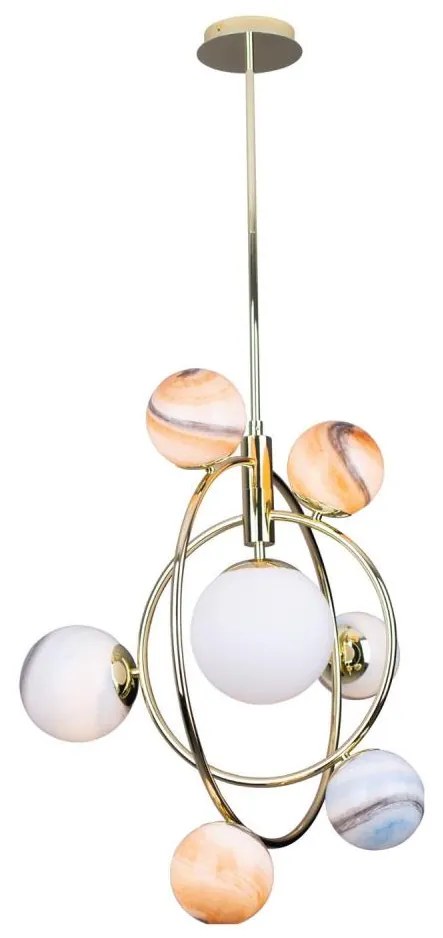 MAXLIGHT P0378 - Висящ полилей COSMOS 7xG9/40W/230V златист