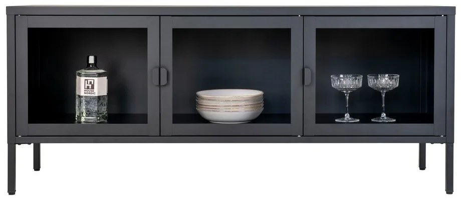 Черна метална маса за телевизор 130x55 cm Brisbane - House Nordic