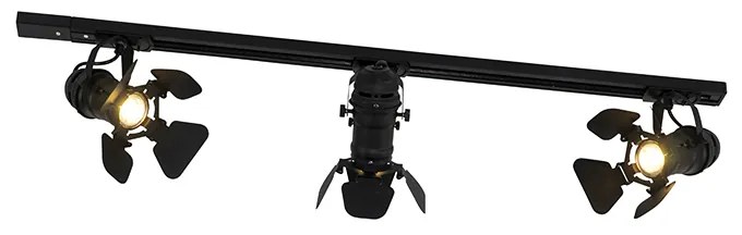 Интелигентна релсова система черна 3-светлини с Wi-Fi GU10 - Movie