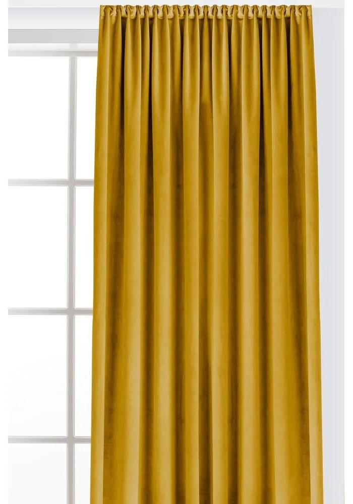 Затъмняваща завеса в цвят горчица 200x250 cm Velto – Filumi
