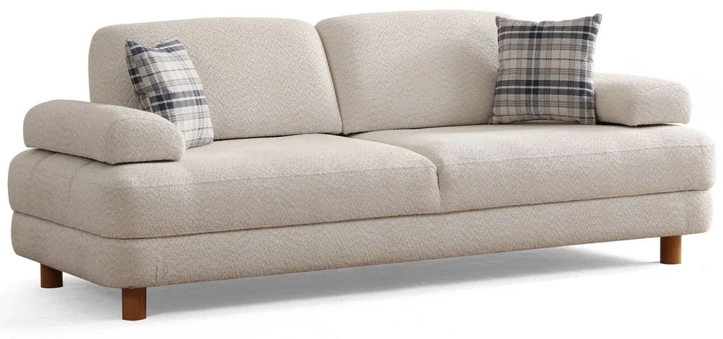 Троен разтегателен диван Nice 3 Seater, цвят Кремав