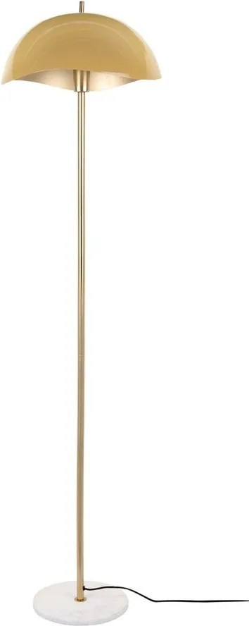 Подова лампа в златисто и цвят горчица с метален абажур (височина 154 cm) Waved – Leitmotiv