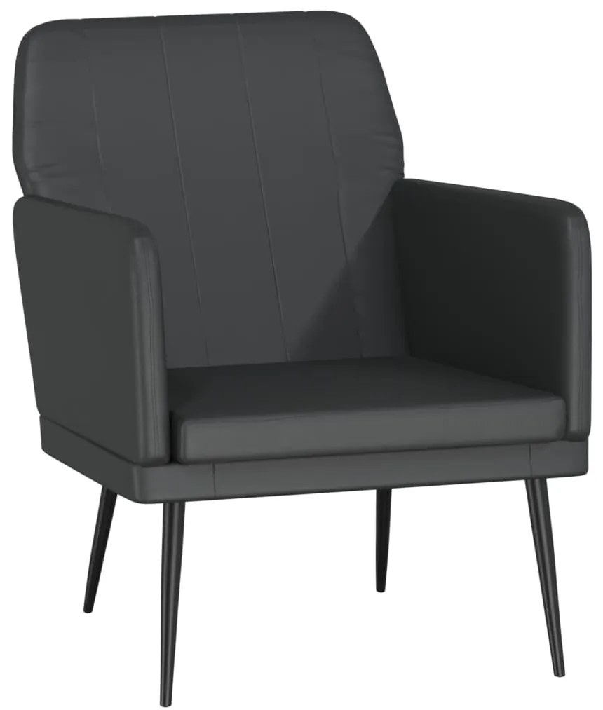 351392 vidaXL Фотьойл, черен, 61x78x80 см, изкуствена кожа
