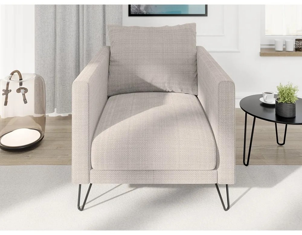 Светлокафяво шенилово кресло Freya – Ropez