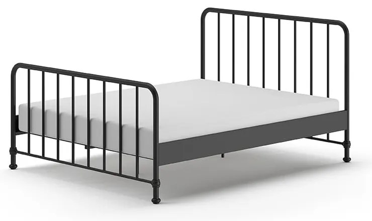 Черно метално двойно легло 160x200 cm с включена подматрачна рамка BRONXX – Vipack
