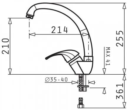 Кухненски кран Pyramis Mezzo-Carbon