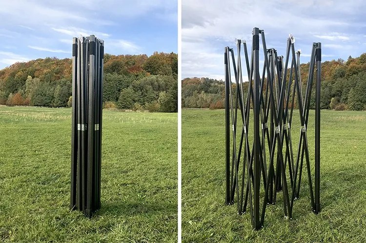 Тристенна парти палатка без прозорци Черен 3m x 3m