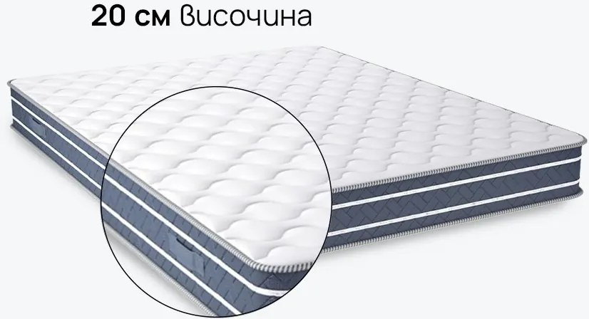 Матрак isleep, OrtoRelax, 140x200x20, Среден към твърд, Eластична пяна, Мемори пяна