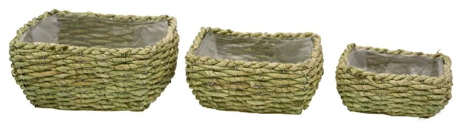 Комплект от 3 зелени саксии Natur M - Ego Dekor