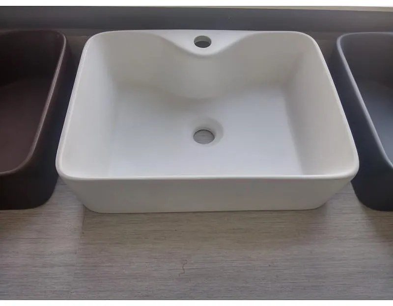 Мивка за баня ICB 864 White Matt, монтаж върху плот, порцелан, бял мат, 48x37x13.5см