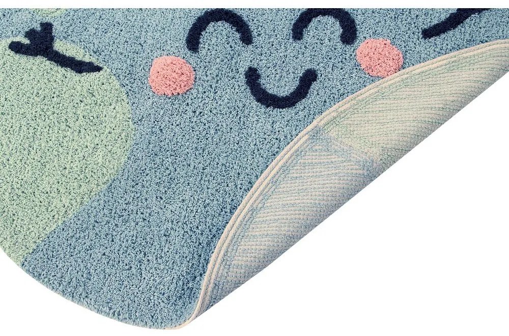 Син ръчно изработен памучен детски килим подходящ за пране ø100 cm Big Big World – Lorena Canals