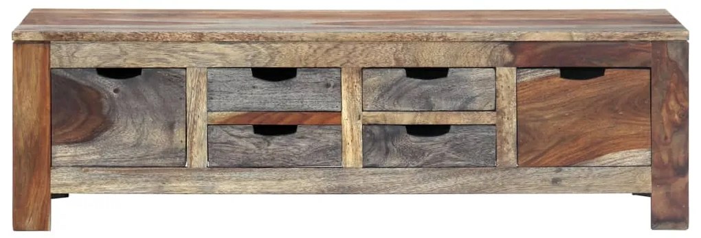 247982 vidaXL Маса за кафе, сива, 100x50x30 см, акациево дърво масив