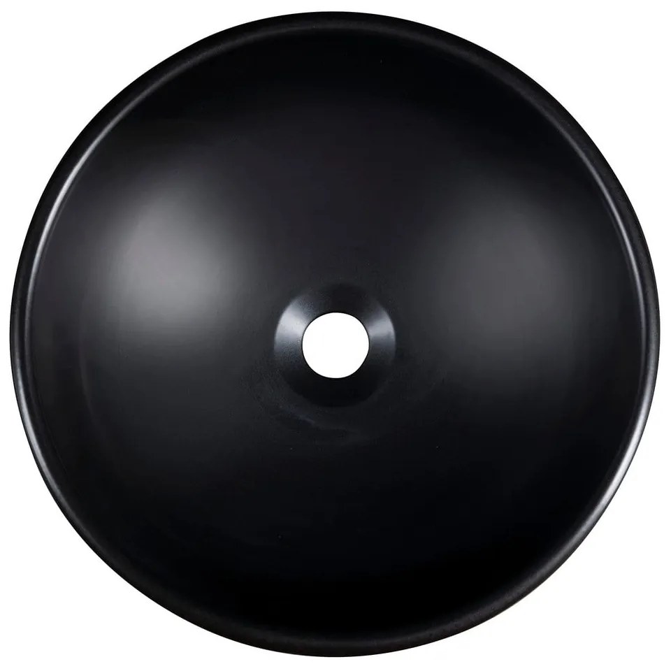 Черна керамична кръгла мивка ø 41 cm Priori – Sapho