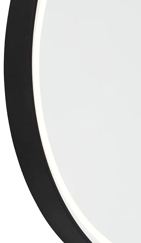Огледало за баня черно с LED 3-степенно димиране с овално докосване - Miral