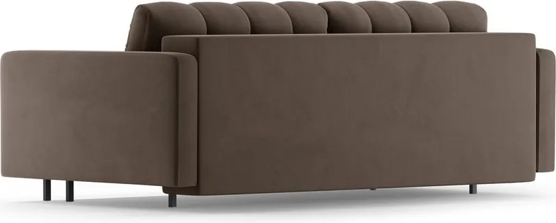 Кафяв кадифен разтегателен диван с място за съхранение 222 cm Bali – Cosmopolitan Design