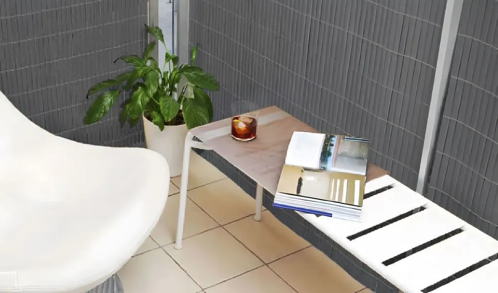 Реверсивен антрацитен PVC екран за балкони, огради и тераси Ширина: 1 м | Дължина: 5 м