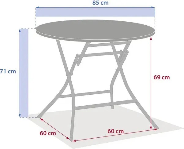 Градинска кръгла маса Hesperide Greensboro, Графит