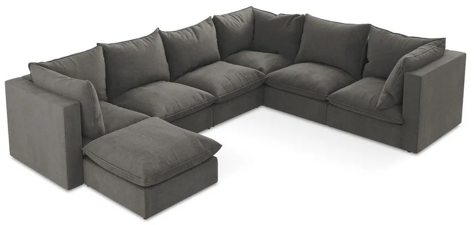 Тъмносив ъглов диван (десен ъгъл/U форма) Manao – Makamii