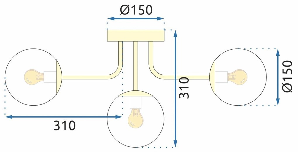 Lampa sufitowa złota APP1575-5C