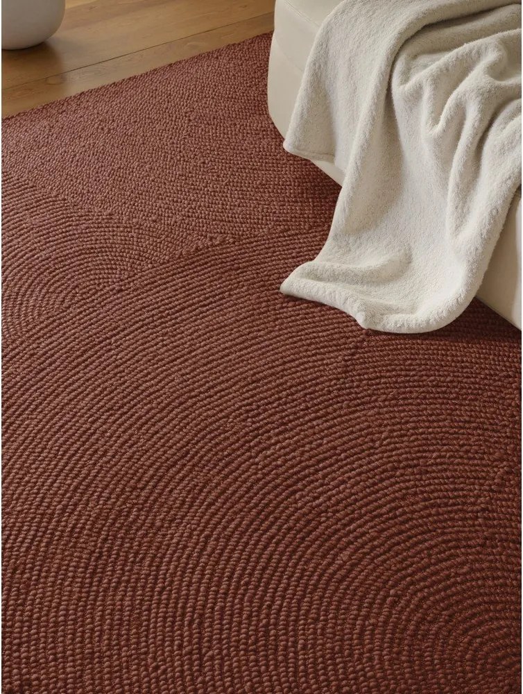 Ръчно изработен вълнен килим в тухлен цвят 200x300 cm Calmio – Hanse Home