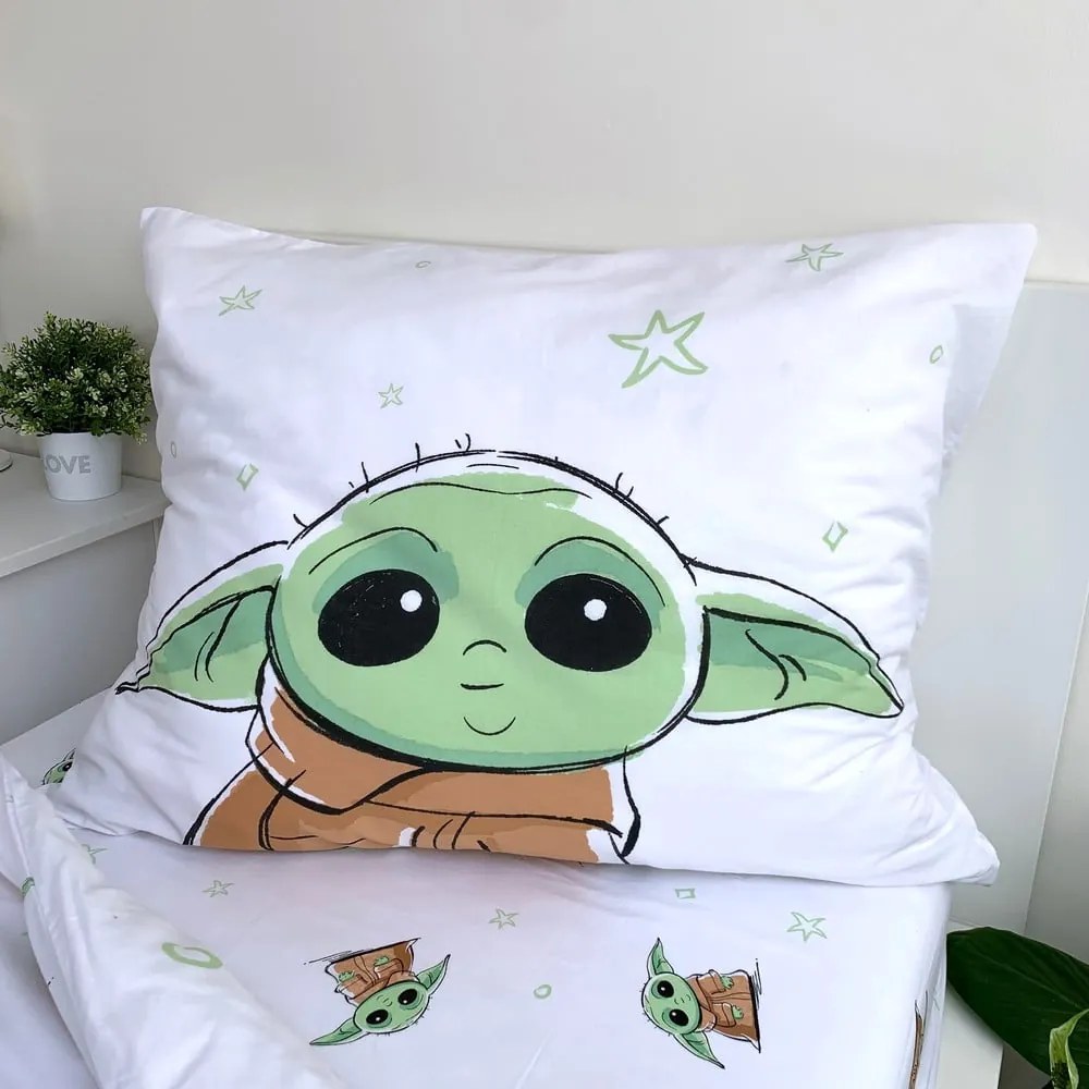 Памучно детско спално бельо за единично легло 140x200 cm Star Wars Baby Yoda - Jerry Fabrics